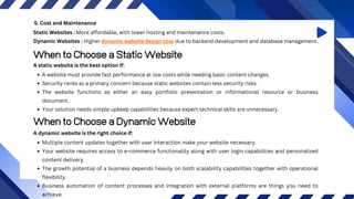 Static Vs Dynamic Websites Pros, Cons and Key Differences | PPT