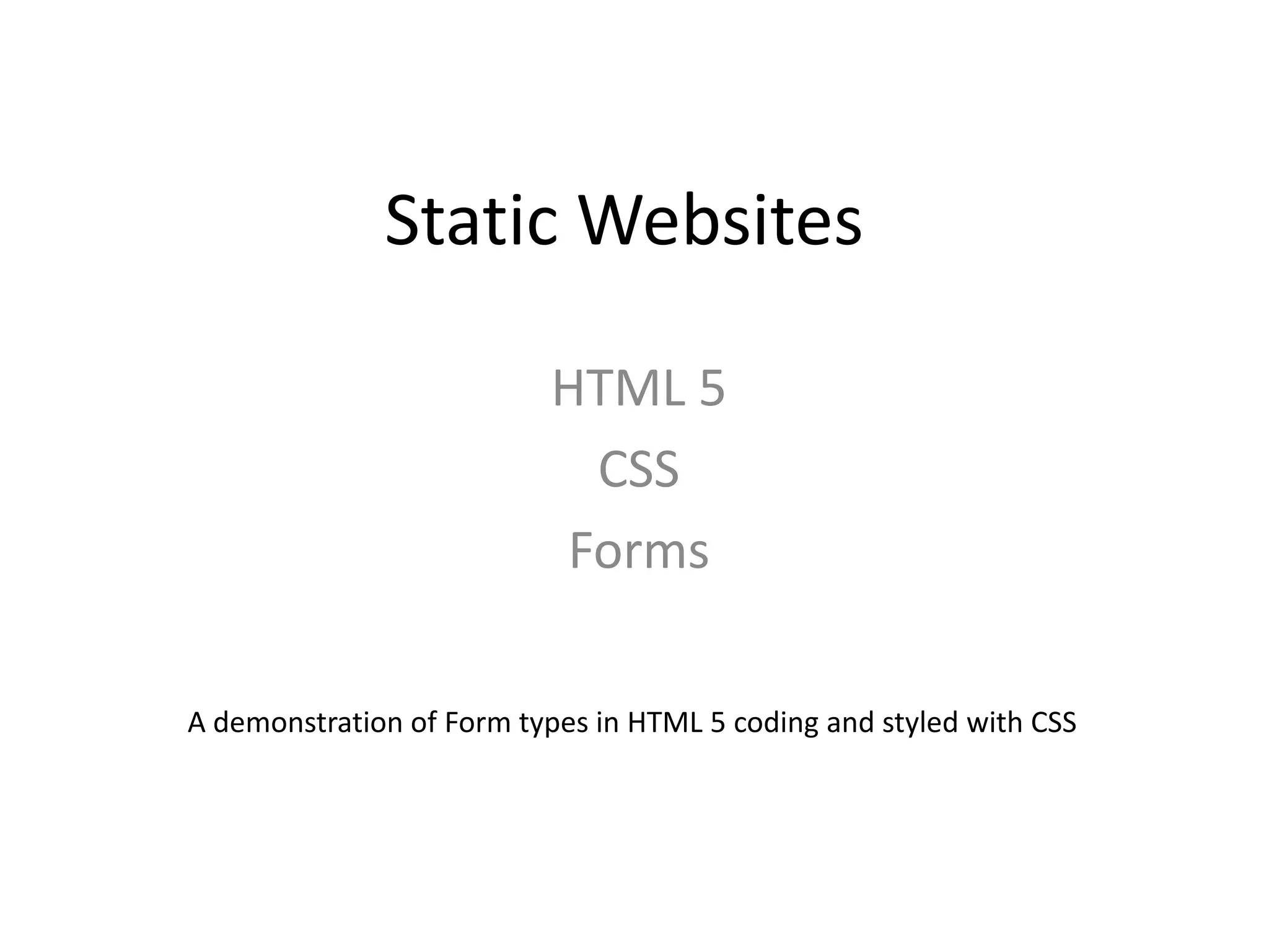HTML5 - Forms | PPSX