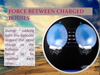 During rubbing
both the balloons
acquire the same
charge so the
balloons are
found to be
repelled each
other
 