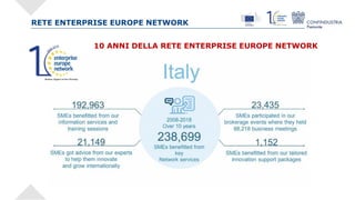 RETE ENTERPRISE EUROPE NETWORK
10 ANNI DELLA RETE ENTERPRISE EUROPE NETWORK
 