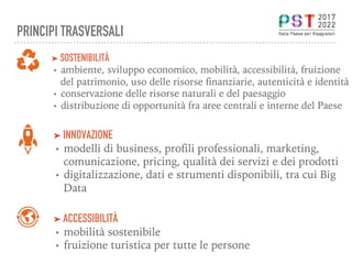 PRINCIPI TRASVERSALI
➤ INNOVAZIONE
•  modelli di business, profili professionali, marketing,
comunicazione, pricing, quali...
