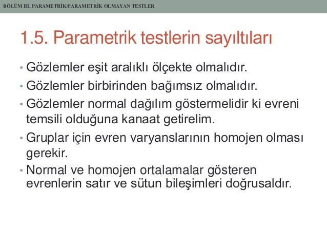 Parametrik olmayan testler