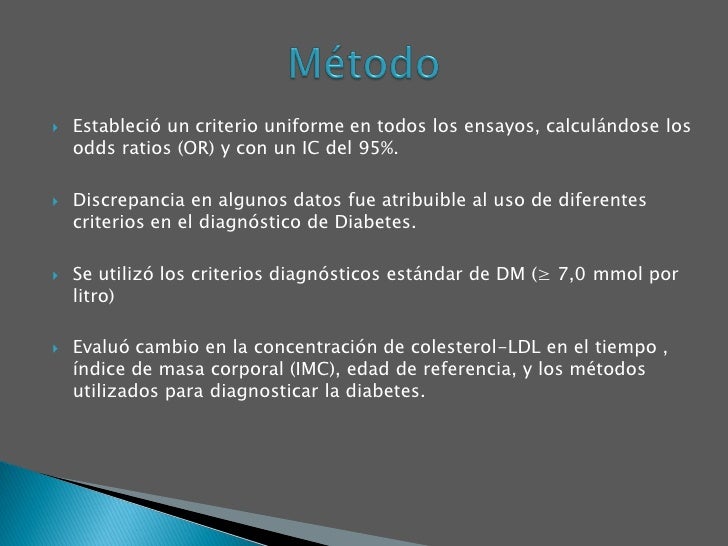 Estatinas y riesgo de Diabetes Estatinas y riesgo de Diabetes