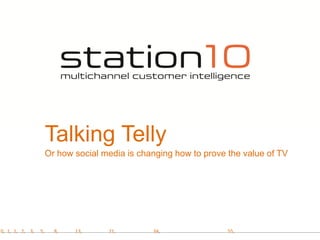 Talking Telly
                      Or how social media is changing how to prove the value of TV




0, 1, 1, 2, 3,   5,     8,   13,     21,        34,                55,
 