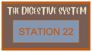 THE DIGESTIVE SYSTEM
!"#"$%&'))
 