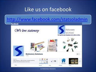 Like us on facebook




      (c) Stationery Solutions
 