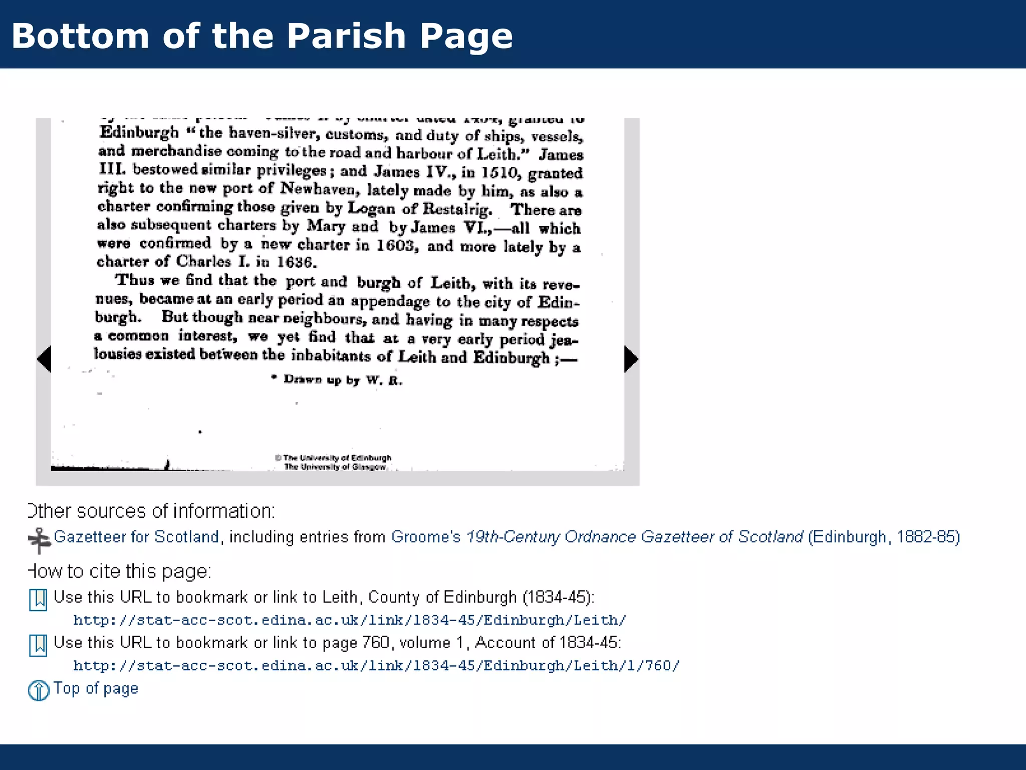 Bottom of the Parish Page
 