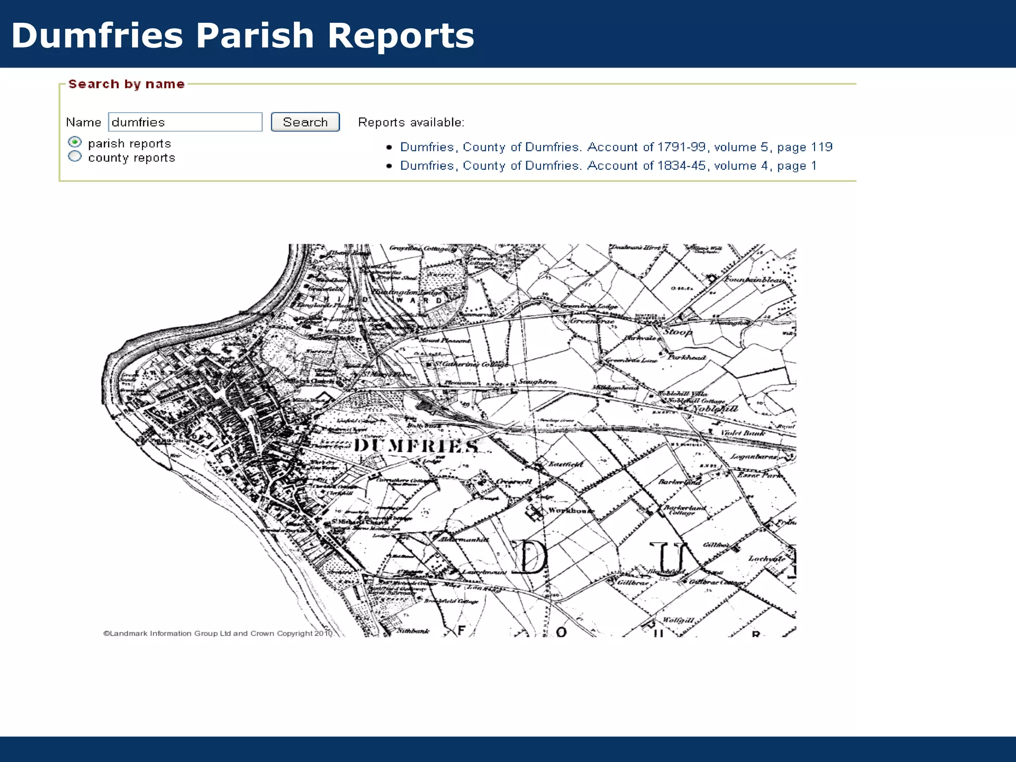 Dumfries Parish Reports
 