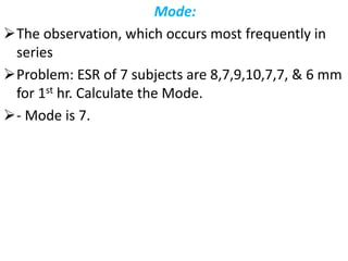 Mode Problems Statistical analysis and its applications | PPTX