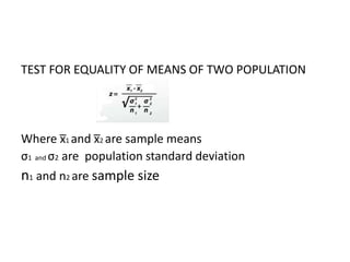 Statistical analysis for large sample | PPTX