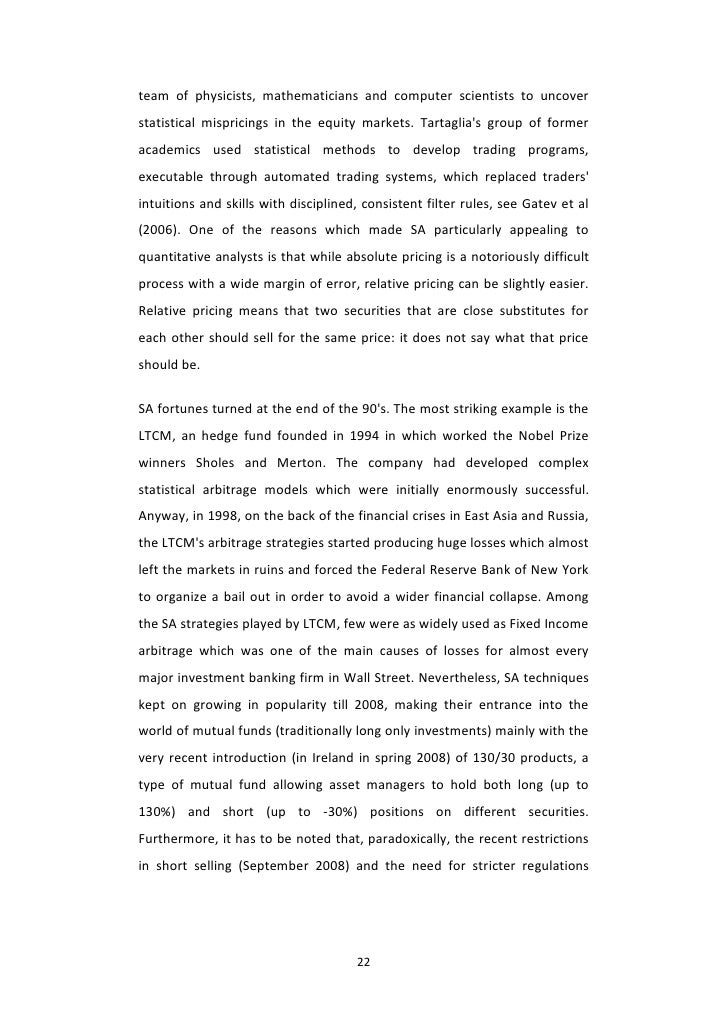 Statistical arbitrage trading strategies