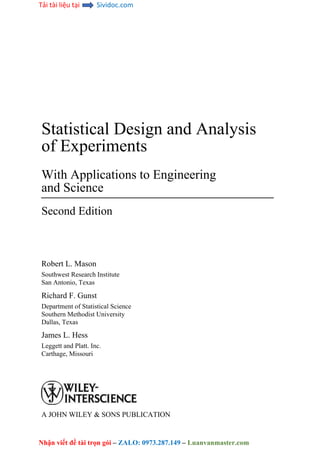 Statistical Design and Analysis of Experiments.doc