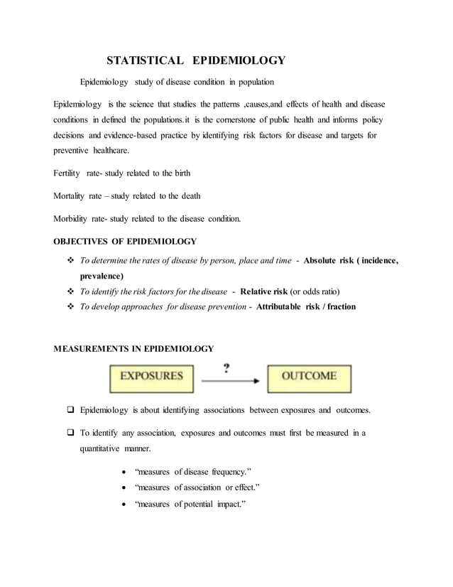 Statistical epidemiology PDF