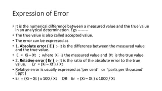 Statistical evaluation of Analytical data | PPTX