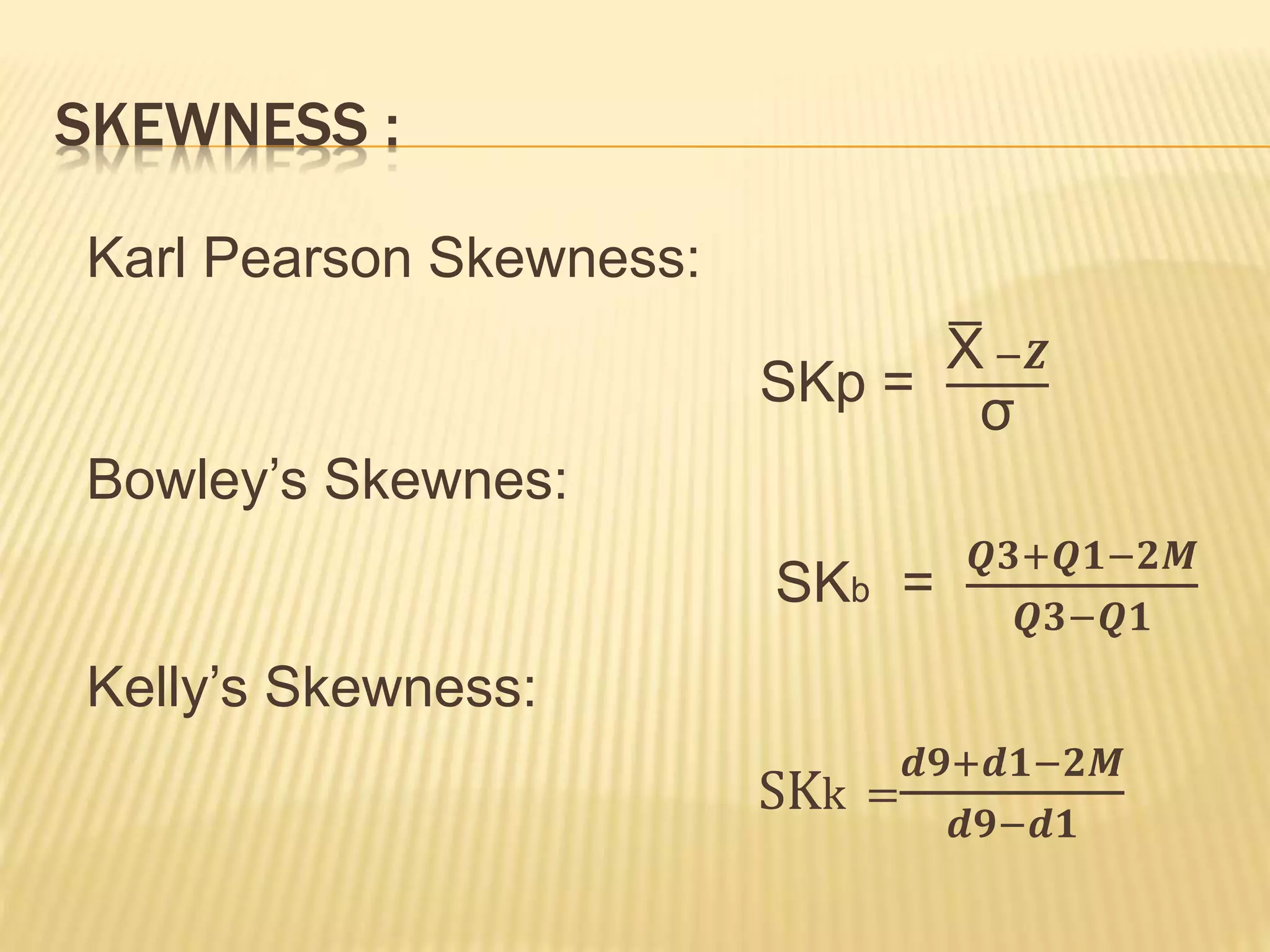 Statistical formulas