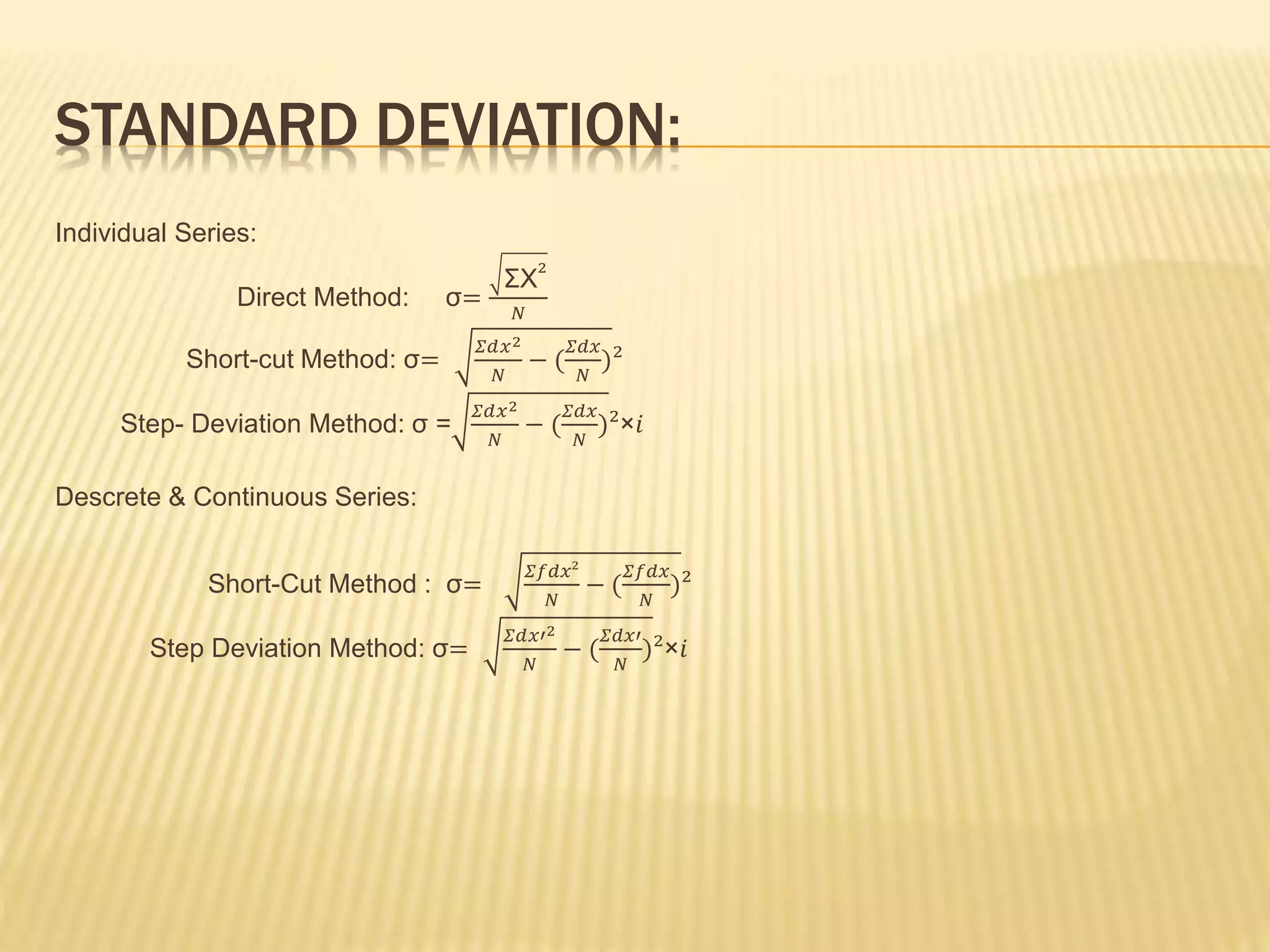 Statistical formulas