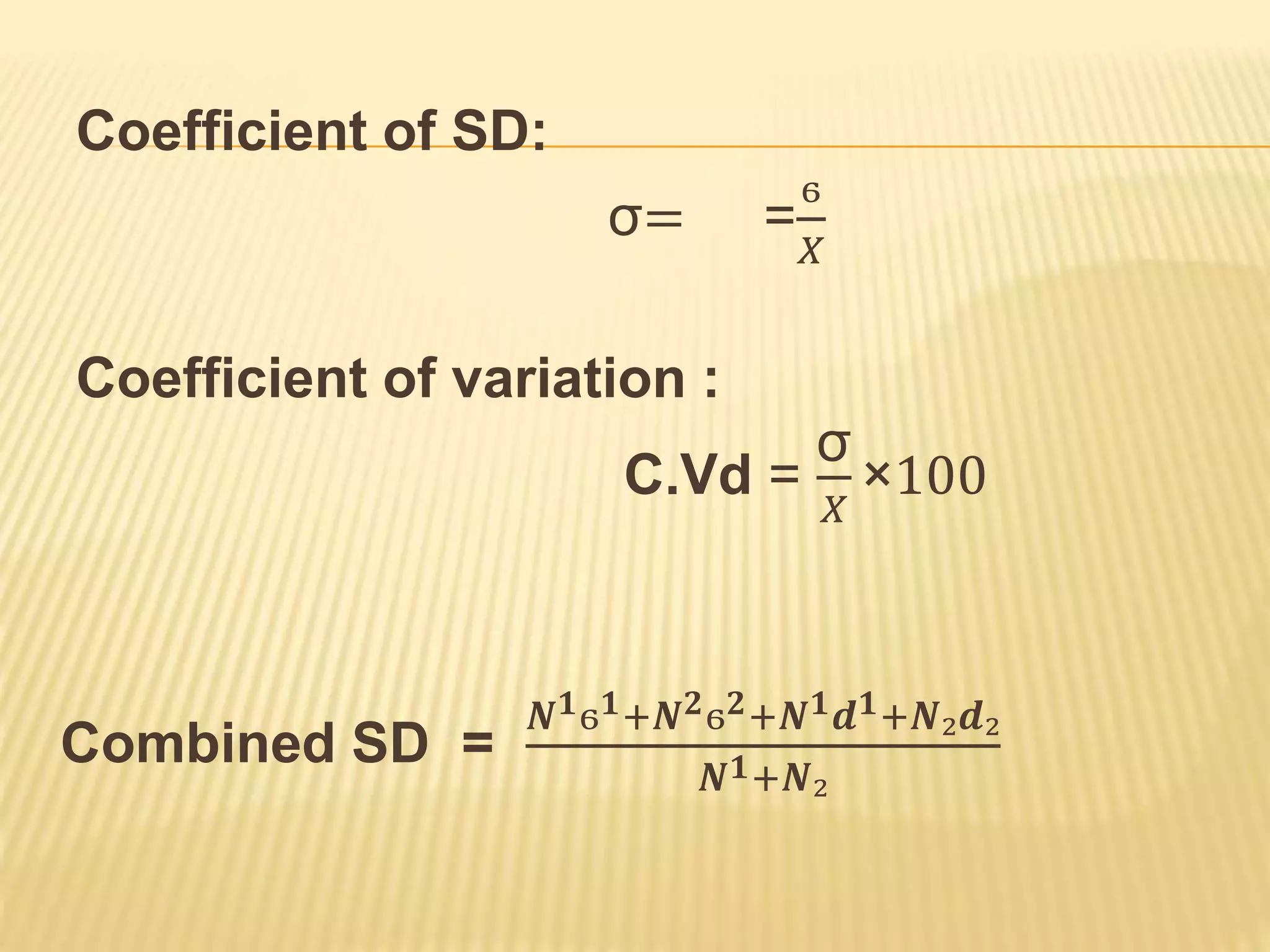 Statistical formulas