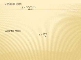Statistical formulas