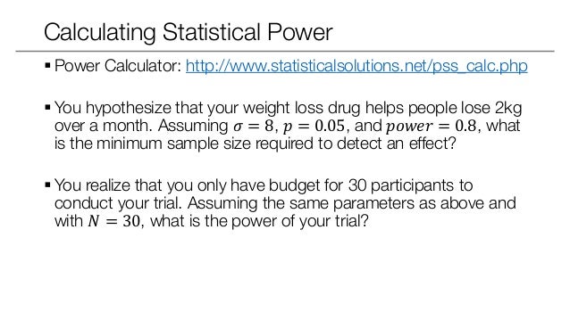 statistical inference statistical power anova and post hoc tests statistical power formula