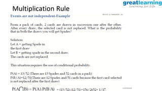 Proprietary content. ©Great Learning. All Rights Reserved. Unauthorized use or distribution prohibited
Multiplication Rule
 