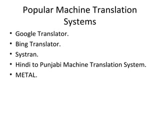 Statistical machine translation for indian language copy | PPT