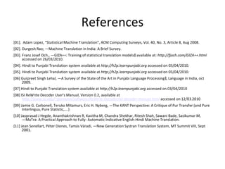 Statistical machine translation for indian language copy | PPT