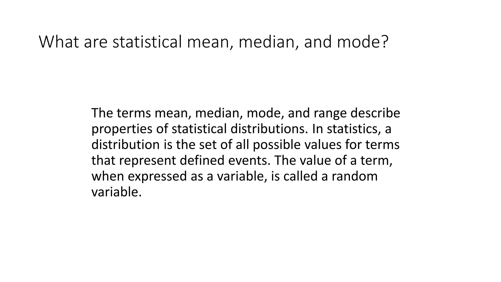 statistical mean, median, and mode.pptx | Free Download image.