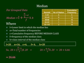 Median Class Example Descriptive Statistics | PPTX