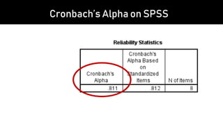 Cronbach’s Alpha on SPSS
 