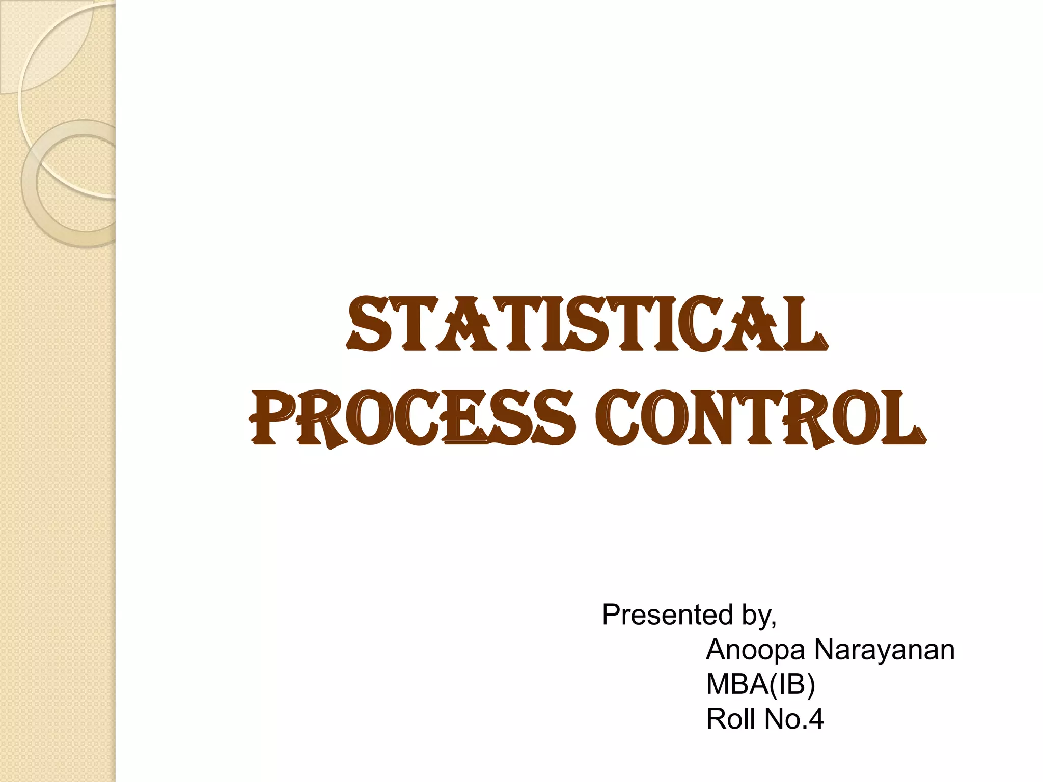 Statistical process control | PPTX