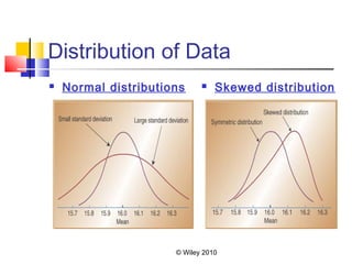 © Wiley 2010
Distribution of Data
 Normal distributions  Skewed distribution
 