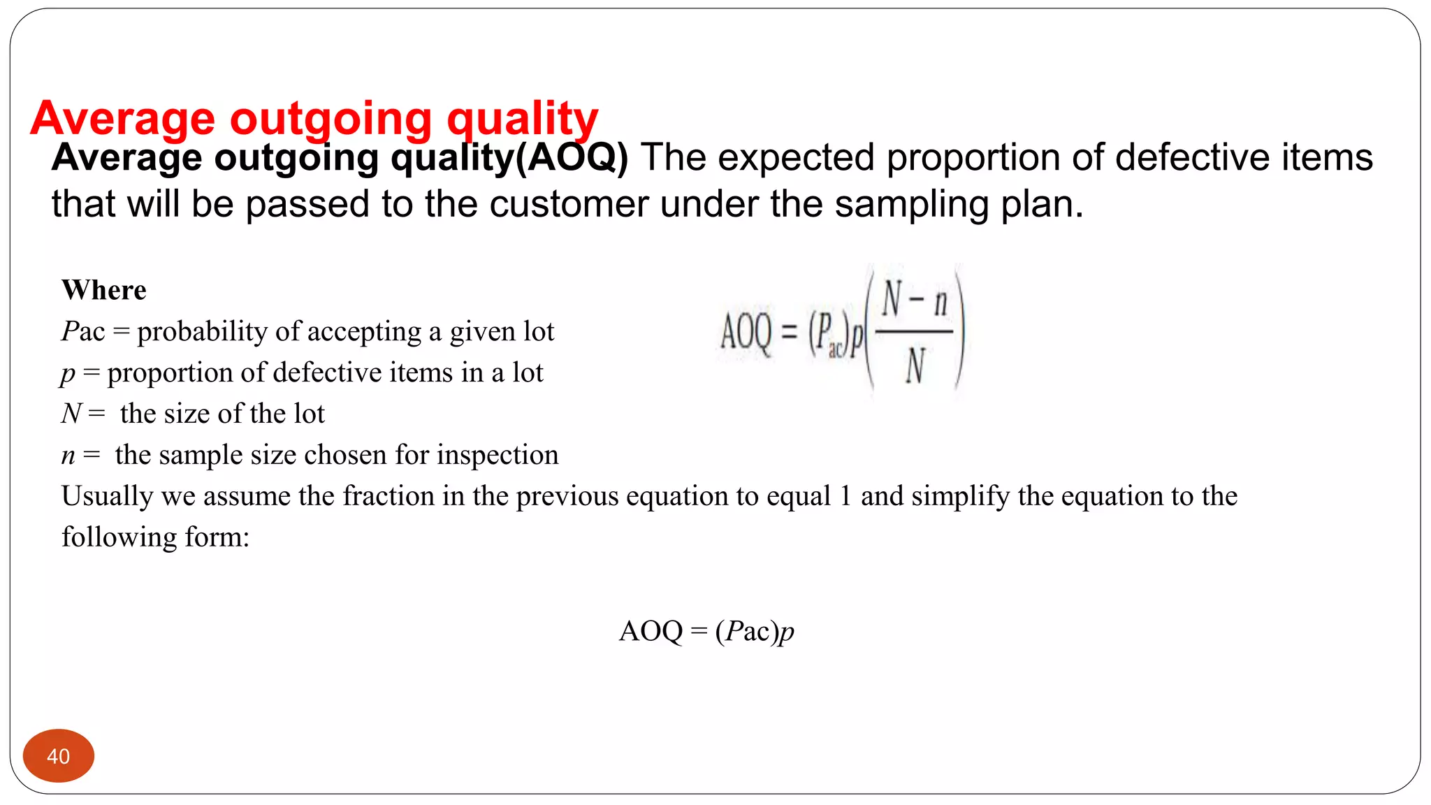 Outgoing Q&a Sampling Inspection Statistical quality control presentation | PPTX