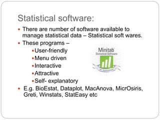 Statistical software packages | PPTX
