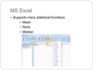 Statistical software packages | PPTX