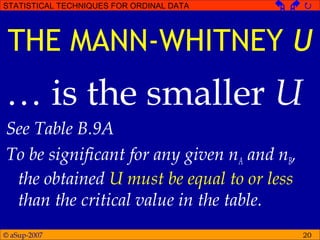 Statistical techniques for ordinal data | PPT