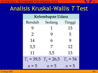Statistical techniques for ordinal data | PPT