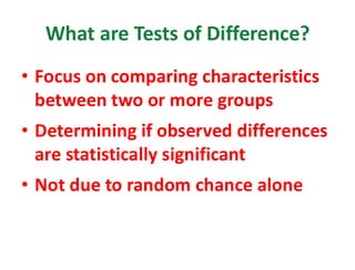 STATISTICAL TESTS OF DIFFERENCE STATISTICAL TESTS OF DIFFERENCE.PDF