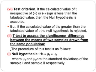 Statistical tests of significance and Student`s T-Test | PPTX