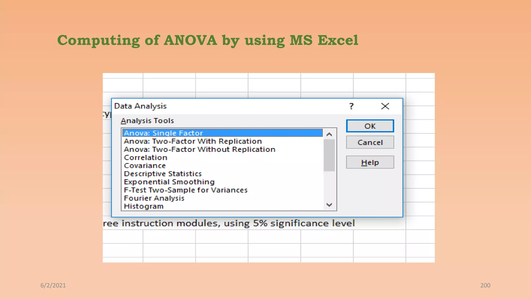 Computing of ANOVA by using MS Excel
6/2/2021 200
 
