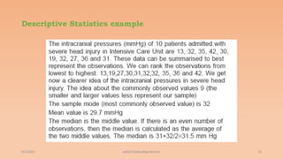Descriptive Statistics example
6/2/2021 12
ashish7sattee@gmail.com
 