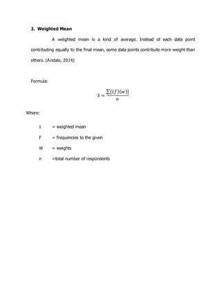 Simplified Weighted Mean Formula