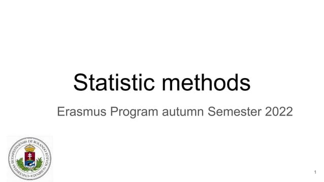 Statistic Methods 1 2 Pptx