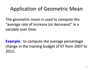 Geometric Data Stats Examples Statistics-1 : The Basics of Statistics | PPTX