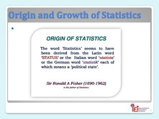 Origin and Growth of Statistics

5
 