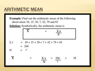 ARITHMETIC MEAN
 