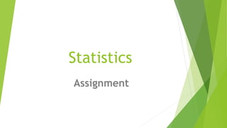 Statistics
Assignment
 