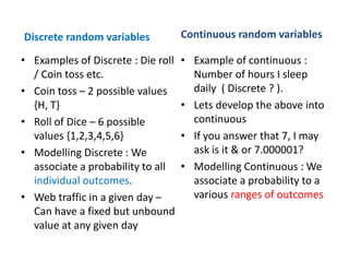 Discrete Random Variable Modelling Statistics-2 : Elements of Inference | PPTX