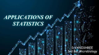 APPLICATIONS OF
STATISTICS
D.VANISHREE
3rd Bsc.Microbiology
 