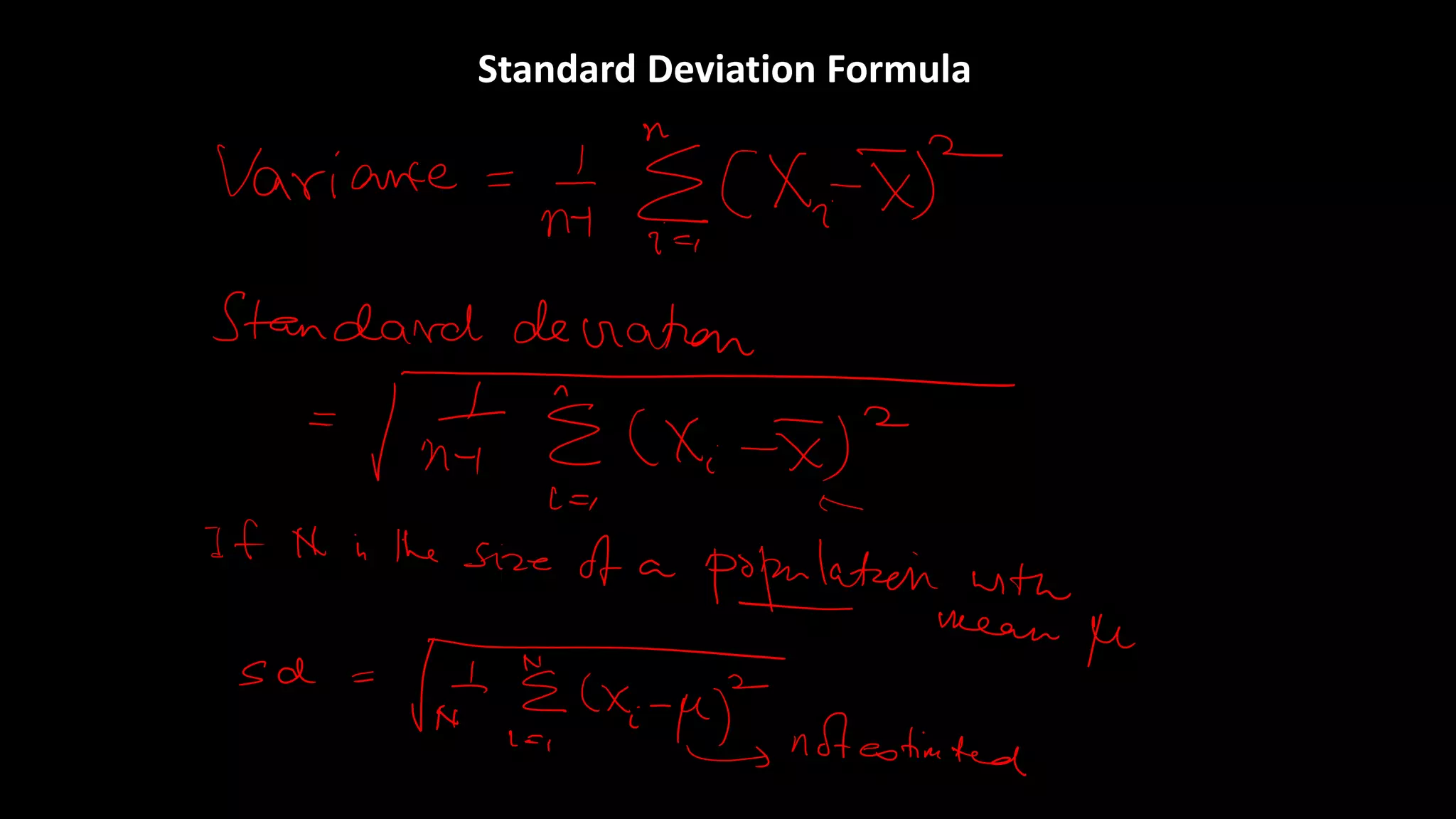 Standard Deviation Formula
 