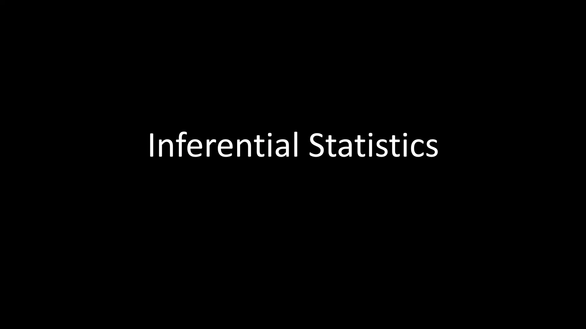 Inferential Statistics
 